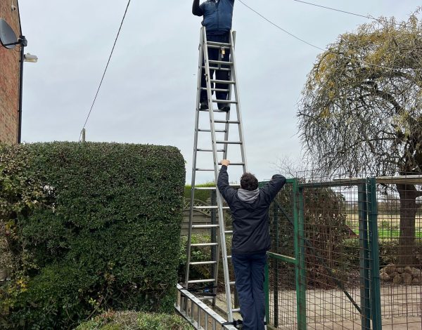 Starlink network installation on the outskirts of London