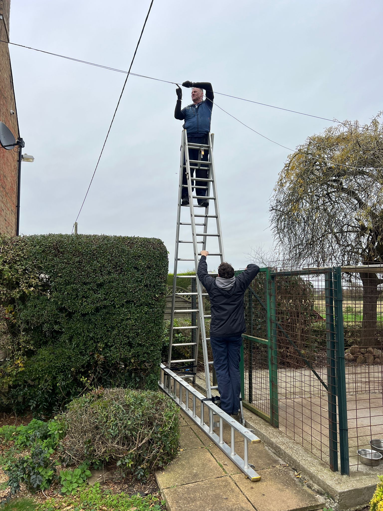 Starlink network installation on the outskirts of London